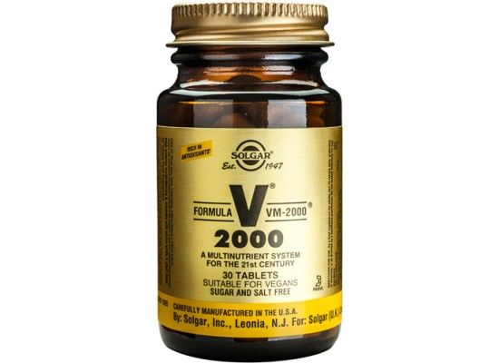 SOLGAR Formula VM-2000 Πολυβιταμίνη με Αντιοξειδωτικά, Πεπτικά ένζυμα & Αμινοξέα - 30 δισκία