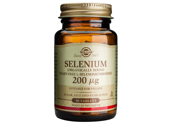 SOLGAR Selenium (Yeast-Free) 200μg Συμπλήρωμα Διατροφής με Σελήνιο50 ταμπλέτες