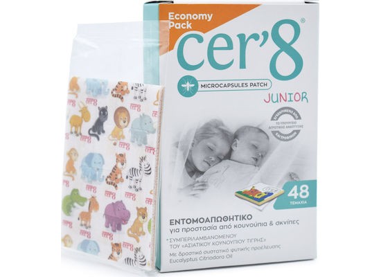 Vican Cer'8 Junior Εντομοαπωθητικά Αυτοκόλλητα Κατάλληλα για Παιδιά 48τμχ