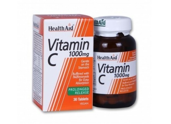 HEALTH AID  Vitamin C 1000mg with Bioflavonoids Prolonged Release Βιταμίνη C με Βιοφλαβονοειδή Βραδείας Αποδέσμευσης 30 tabs