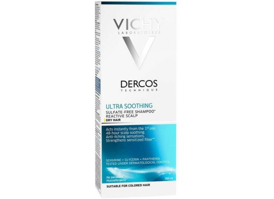 VICHY Dercos Technique Ultra Soothing Καταπραϋντικό Σαμπουάν για Ξηρά Μαλλιά 200ml