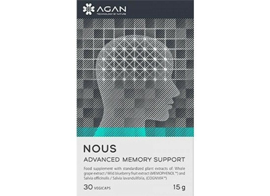 AGAN Nous Advanced Memory Support Συμπλήρωμα Διατροφής για την Ενίσχυση της Συγκέντρωσης, της Σκέψης & της Μνήμης - 30 Φυτικές Κάψουλες