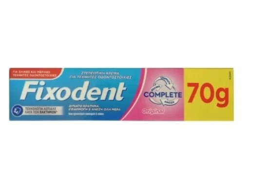 FIXODENT Original Pro Complete Στερεωτική Κρέμα για Τεχνητή Οδοντοστοιχία με Απαλή Γεύση Μέντας 70g