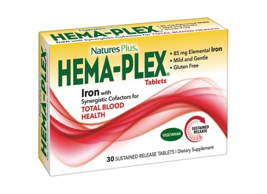 NATURE'S PLUS Hema-Plex Συμπλήρωμα Διατροφής Σιδήρου 30 ταμπλέτες 