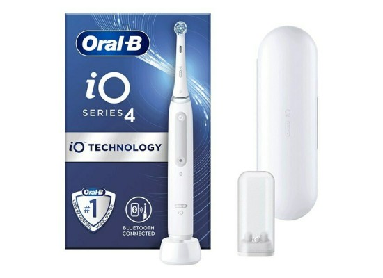 Oral-B iO Series 4 Magnetic White Ηλεκτρική Οδοντόβουρτσα με Θήκη Ταξιδίου Λευκή 