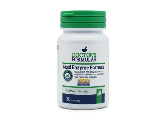 DOCTOR'S FORMULAS Multi Enzyme Formula Συμπλήρωμα Διατροφής για τη Φυσιολογική Λειτουργία της Πέψης 30 κάψουλες