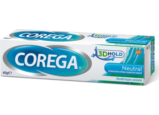 COREGA 3D Hold Neutral Στερεωτική Κρέμα Οδοντοστοιχιών 40gr