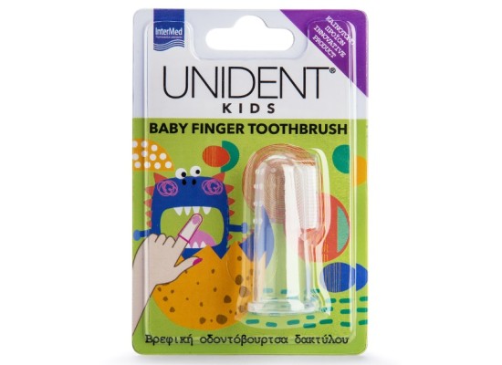 Intermed Unident Kids Baby Finger Toothbrush Βρεφική Οδοντόβουρτσα Δακτύλου 1τμχ